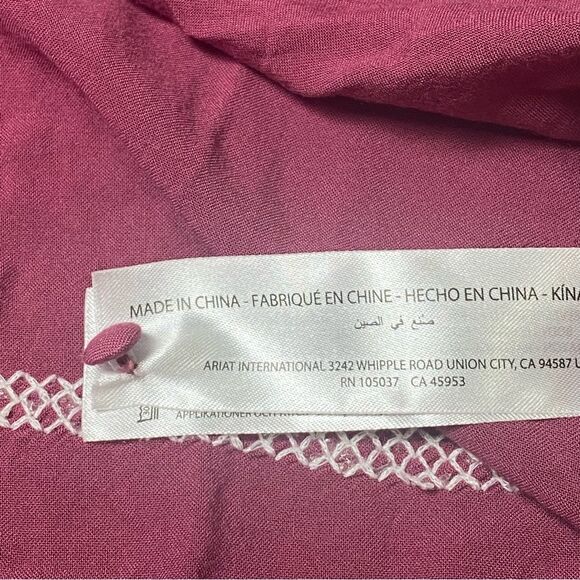 Ariat Too Busy Tunic Top In Rose 100% Rayon Embroidered Women's Size Medium - Picture 12 of 15